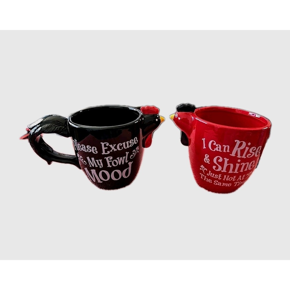 Cracker‎ Barrel Rooster Mugs Pair Of 2